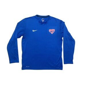 Nike SMU Mustangs Dri-FIT royal blue long sleeve shirt size large men’s